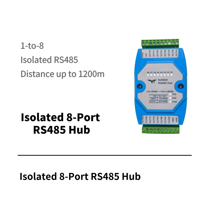 1 to 8 isolated RS485 hub